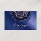 elegant roos goud mandala met glitter gescheurd pa visitekaartje (Voorkant)