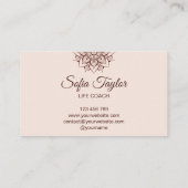 elegant roos goud mandala met glitter gescheurd pa visitekaartje (Achterkant)