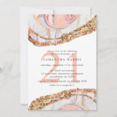 Elegant Roos Goud Marmer 21ste Verjaardagsfeest Kaart (Voorkant)