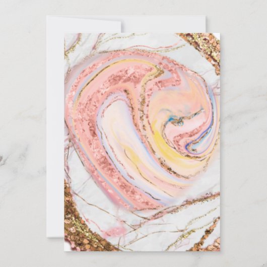 Elegant Roos Goud Marmer 21ste Verjaardagsfeest Kaart (Achterkant)