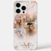 Elegant Roos Goud Marmer & 4 Foto Case-Mate iPhone Case (Achterkant)