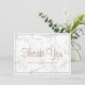 Elegant Roos Goud Marmer Modern Business Bedankkaart (Staand voorkant)