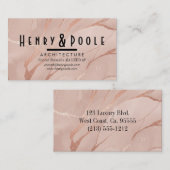 Elegant Roos Goud Marmer voor Architecten & Trades Visitekaartje (Voorkant / Achterkant)