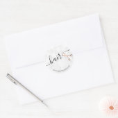 Elegant roos goud & marmeren schaar haarstylist ronde sticker (Envelop)