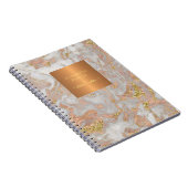 Elegant roos goud metaalkoper grijs marmer notitieboek (Rechterzijde)