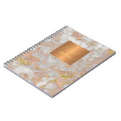 Elegant roos goud metaalkoper grijs marmer notitieboek (Linkerzijde)