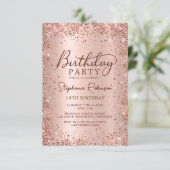 Elegant Roos Goud Metallic Glitter 13e Verjaardag Kaart (Staand voorkant)