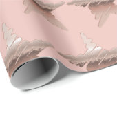 Elegant roos goud metallisch uitziende ster roze cadeaupapier (Rol Hoek)
