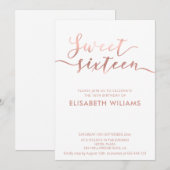 Elegant roos goud minimalistisch chic calligrafie kaart (Voorkant / Achterkant)