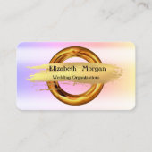 Elegant roos goud, modern gouden ringend visitekaa visitekaartje (Voorkant)