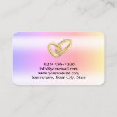 Elegant roos goud, modern gouden ringend visitekaa visitekaartje (Achterkant)