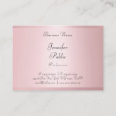 Elegant Roos Goud Modern Handgeschreven Profession Visitekaartje (Achterkant)