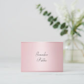 Elegant Roos Goud Modern Handgeschreven Profession Visitekaartje (Staand voorkant)