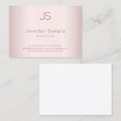 Elegant Roos Goud Modern Minimalistisch Monogram Visitekaartje (Voorkant / Achterkant)