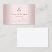 Elegant Roos Goud Modern Monogram Schone Sjabloon Visitekaartje (Voorkant / Achterkant)