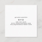 Elegant roos goud modern vierkant minimalistisch w vierkante visitekaartje (Achterkant)