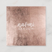 Elegant roos goud modern vierkant minimalistisch w vierkante visitekaartje (Voorkant)
