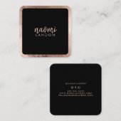Elegant roos goud modern vierkant minimalistisch z vierkante visitekaartje (Voorkant / Achterkant)