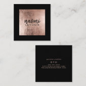 Elegant roos goud modern vierkant minimalistisch z vierkante visitekaartje (Voorkant / Achterkant)