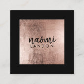 Elegant roos goud modern vierkant minimalistisch z vierkante visitekaartje (Voorkant)