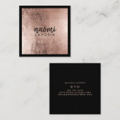 Elegant roos goud modern vierkant minimalistisch z vierkante visitekaartje (Voorkant / Achterkant)