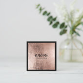 Elegant roos goud modern vierkant minimalistisch z vierkante visitekaartje (Staand voorkant)