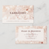 Elegant Roos Goud Monogram Glitter Bokeh Visitekaartje (Voorkant / Achterkant)