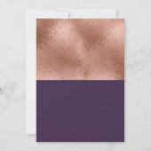 Elegant roos goud paars zoet zestien jaar kaart (Achterkant)