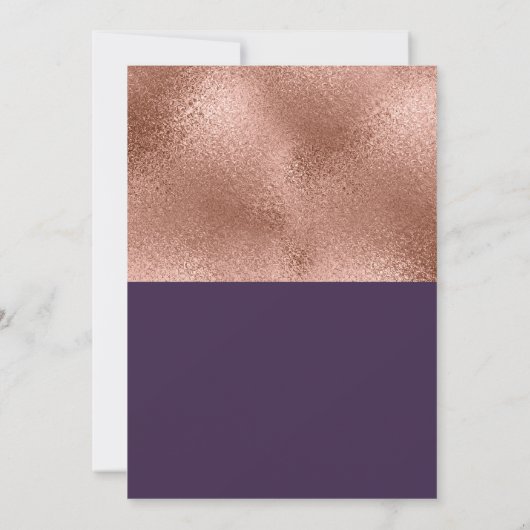 Elegant roos goud paars zoet zestien jaar kaart (Achterkant)