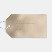 Elegant roos goud Prettige feestdagen kerst Cadeaulabel (Achterkant Horizontaal)