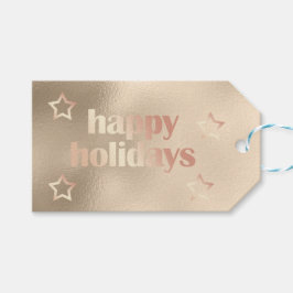 Elegant roos goud Prettige feestdagen kerst Cadeaulabel