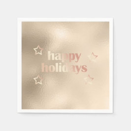 Elegant roos goud Prettige feestdagen kerst Servet