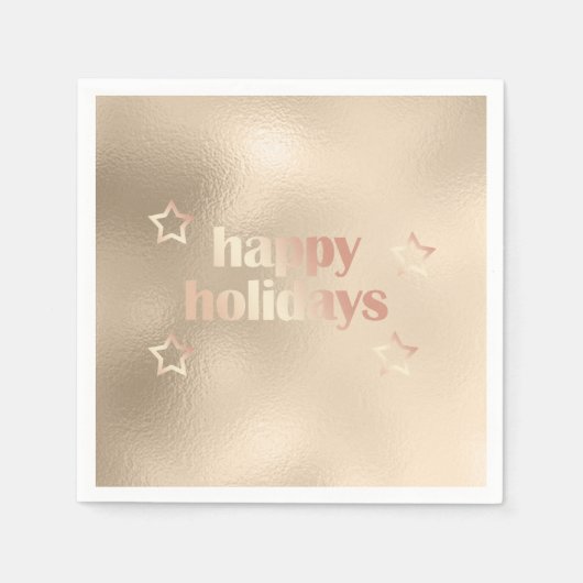 Elegant roos goud Prettige feestdagen kerst Servet (Voorkant)