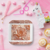Elegant Roos Goud Roos Glitter Papier Bord (Feest)