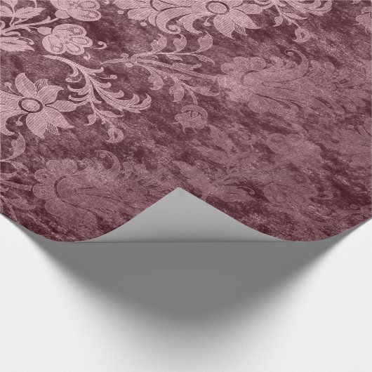 Elegant roos goud royal damask floral cadeaupapier (Hoek)