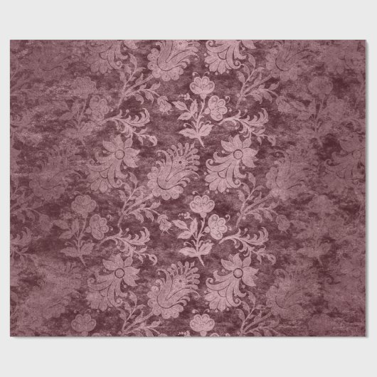 Elegant roos goud royal damask floral cadeaupapier (Vlak)