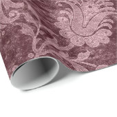 Elegant roos goud royal damask floral cadeaupapier (Rol Hoek)