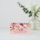 Elegant Roos Goud Roze Bloemen Bloemen Visitekaartje (Staand voorkant)