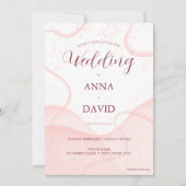 Elegant Roos Goud Roze Waterverf Glitter Bruiloft Kaart (Voorkant)