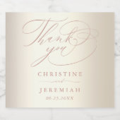 Elegant Roos Goud Script Glanzend Mousserende Wijn Sparkling Wijnetiket (Enkel label)