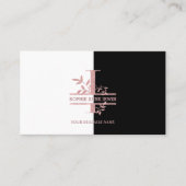 Elegant Roos Goud Split Custom Monogram Letter I Visitekaartje (Voorkant)