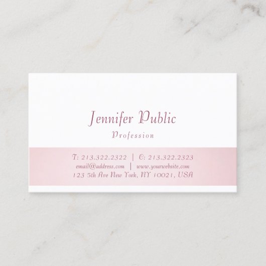 Elegant Roos Goud Trendy Script Sjabloon Modern Visitekaartje (Voorkant)