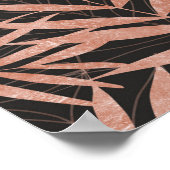 Elegant roos goud Tropische bladeren Poster (Hoek)