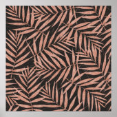 Elegant roos goud Tropische bladeren Poster (Voorkant)