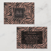 Elegant roos goud Tropische bladeren Visitekaartje (Voorkant / Achterkant)