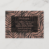 Elegant roos goud Tropische bladeren Visitekaartje (Achterkant)