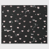 Elegant roos goud Valentijnsdag hartpatroon Cadeaupapier (Vlak)