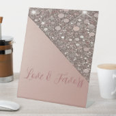 Elegant Roos Goud Vrijgezellenfeest Liefde & Favor Reclamebord Met Voetstuk (Insitu)