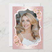 Elegant Roos Goud Wit Foto 50e Verjaardag Kaart (Achterkant)