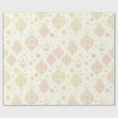 Elegant Roos Goud Wit Kerst Ornamenten Cadeaupapier (Vlak)